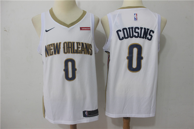 Men New Orleans Pelicans 0 Cousins White Game Nike NBA Jerseys